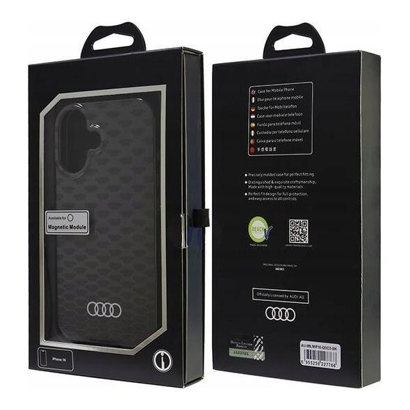 Audi Audi IML Stitching Pattern MagSafe iPhone 16 6.1" czarny/black hardcase AU-IMLMIP16-Q5/D3-BK