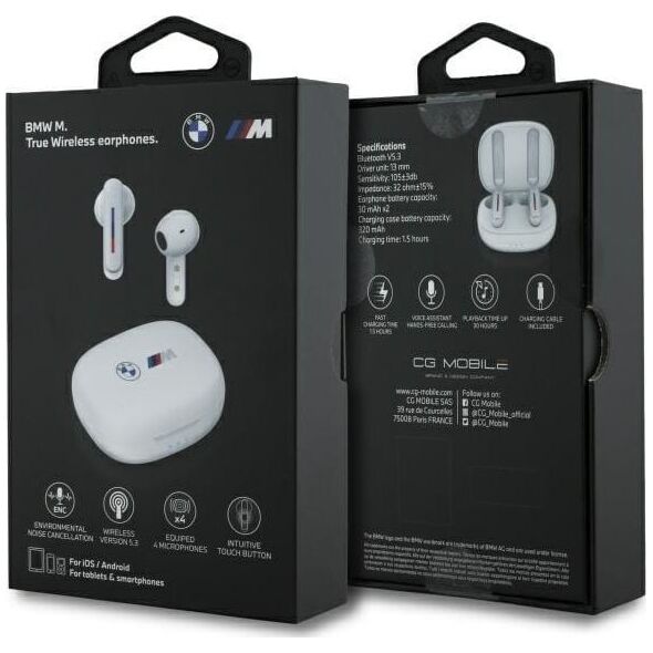 Słuchawki BMW BMW słuchawki Bluetooth BMBEMIATP20LOH    TWS + stacja dokująca biały/white Printed Logos