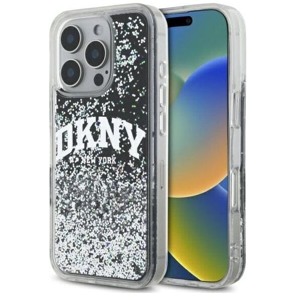 DKNY DKNY DKHCP16LLBNAEK iPhone 16 Pro 6.3"    czarny/black hardcase Liquid Glitter Arch Logo