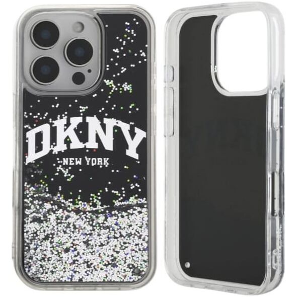DKNY DKNY DKHCP16LLBNAEK iPhone 16 Pro 6.3"    czarny/black hardcase Liquid Glitter Arch Logo