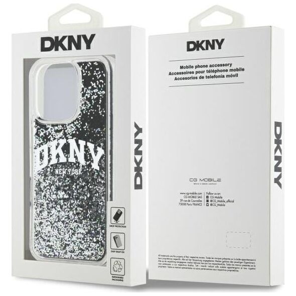 DKNY DKNY DKHCP16LLBNAEK iPhone 16 Pro 6.3"    czarny/black hardcase Liquid Glitter Arch Logo
