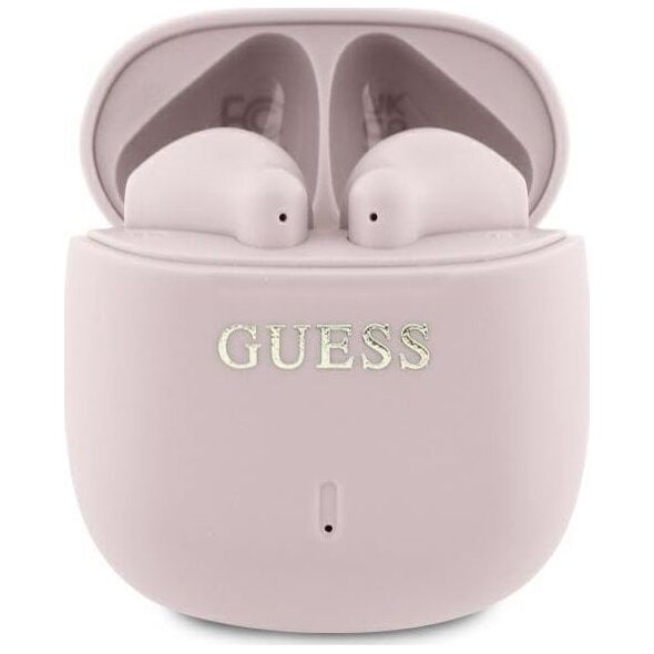 Słuchawki Guess Guess Bluetooth headphones GUTWSJ14ESGP TWS + docking station pink/pink Printed Classic Logo