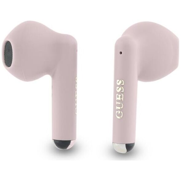 Słuchawki Guess Guess Bluetooth headphones GUTWSJ14ESGP TWS + docking station pink/pink Printed Classic Logo