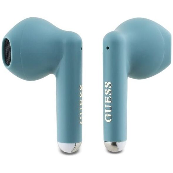 Słuchawki Guess Guess Bluetooth headphones GUTWSJ14ESGQ TWS + docking station turquoise/turquoise Printed Classic Logo