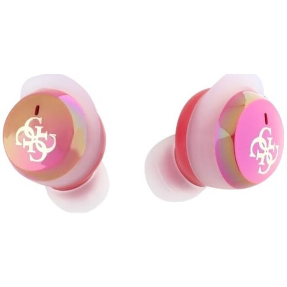 Słuchawki Guess Guess Bluetooth headphones GUTWSJ144ESF TWS + docking station fuchsia/fuschia Iridescent 4G Printed Logo