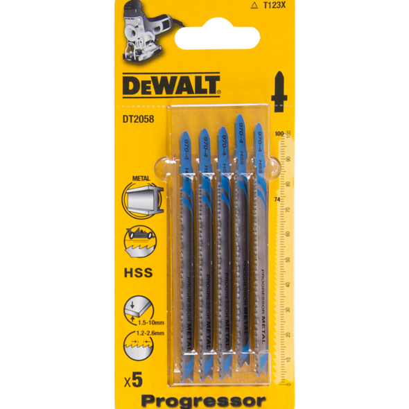 Dewalt Brzeszczoty do wyrzynarek typ T HSS100x74mm 5szt. do metalu DT2058 3098162 5035048060971
