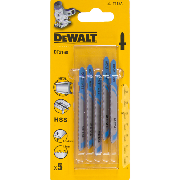 Dewalt Brzeszczoty do wyrzynarek typ T HSS76x50mm 5szt. do metalu (DT2160) 3098176 5035048033050