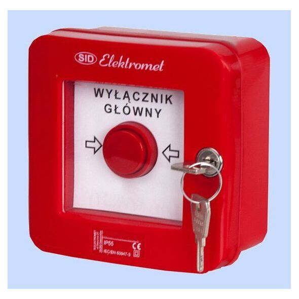 Elektromet Wyłącznik alarmowy samoczynny natynkowy z zamkiem WGZ-1s (921490) 3370515 5906197487936