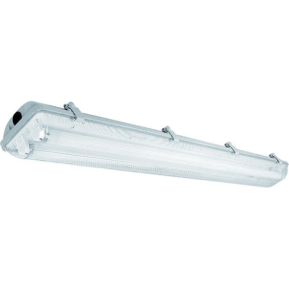 GTV Oprawa hermetyczna HELIOS-LED 236 BIS 2x36W T8 G13 AC 220-240V 50/60Hz IP65 ABS/PS zasilanie jednostr. szara (LD-HEL236B-30) 3383750 5901867163356
