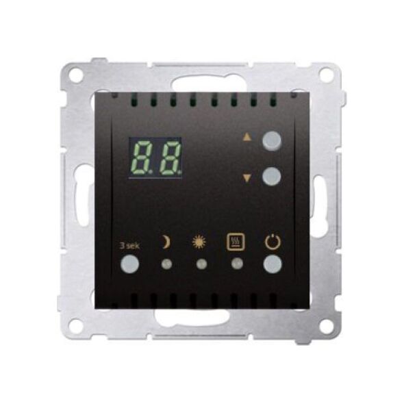 Kontakt-Simon Simon 54 Regulator temperatury z wyświetlaczem, wewnętrzny czujnik temperatury antracyt (DTRNW.01/48) 3385786 5902787848354