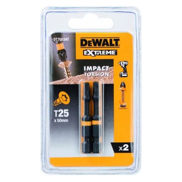 Dewalt Końcówka udarowa T25 2szt. (DT70534T) 3394889 5035048088487