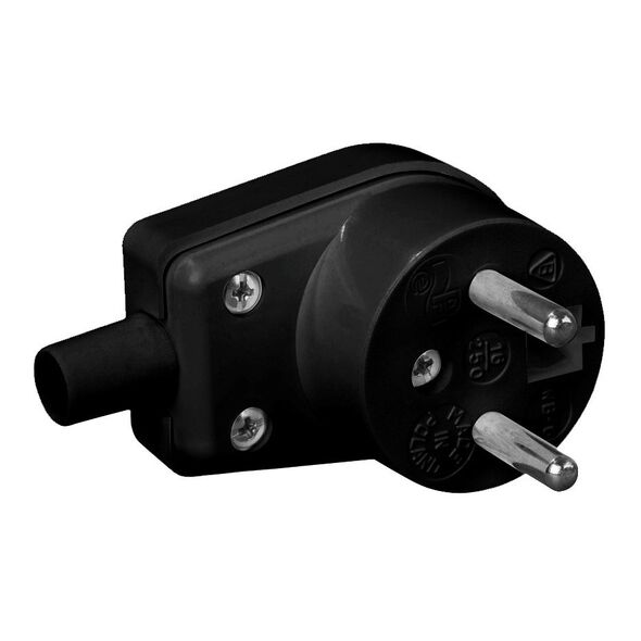 Elektro-Plast Wtyczka kątowa z uziemieniem 16A 250V czarna WB-6 (3300-02) 3398660 5901130480296
