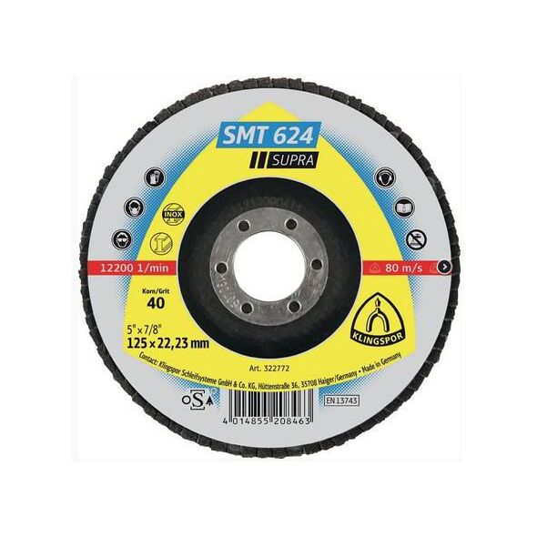 Klingspor Ściernica listkowa wypukła P80 125mm 12szt. (328243) 3398948 4014855235599