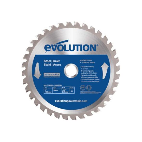 Evolution Piła widiowa TCT do cięcia stali 180mm 36z (EVO-180-36-S) 3399251 849713000415
