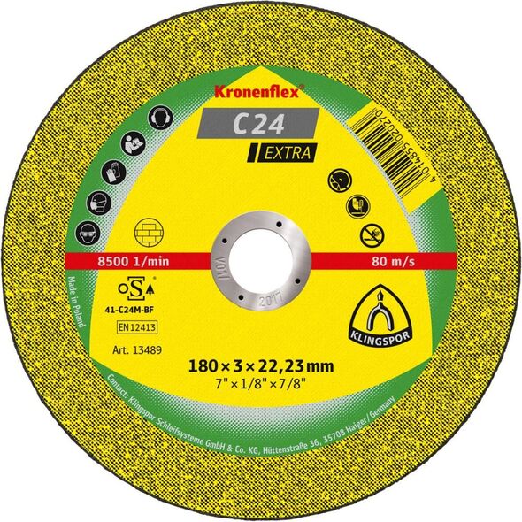 Klingspor Tarcza tnąca do kamienia 230x3mm C24 Extra - 13491 4018401 4014855020287