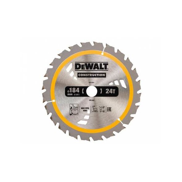 Dewalt Piła tarczowa 184x20mmx24z - DT1951-QZ 4084894 5035048095683