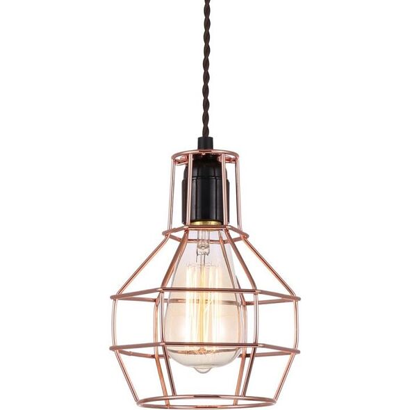 Lampa wisząca Italux Perifo industrial klasyczna miedź  (MDM-2272/1 BK+COP) 4107578 5900644332527