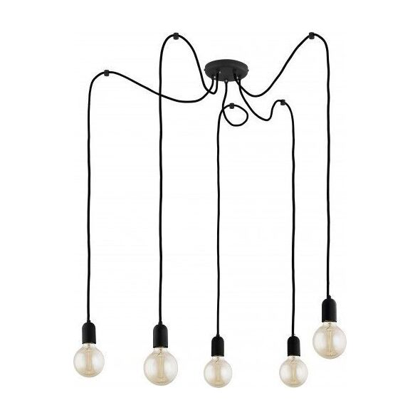 Lampa wisząca TK Lighting Lampa wisząca żarówki zwis oprawa TK Lighting Qualle 5x60W E27 czarna 1520 - 1520 4161577 5901780515201