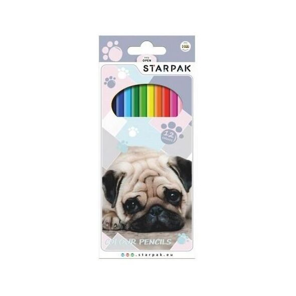 Starpak Kredki ołówkowe 12 kolorów pies (388296) 4584395 5902643655331