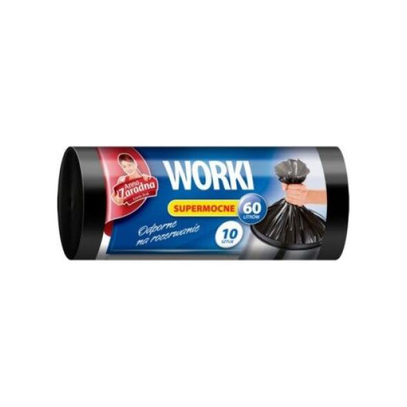 Anna Zaradna Worki na śmieci supermocne LDPE 60L, 10szt, czarne 4671244 5903936010547