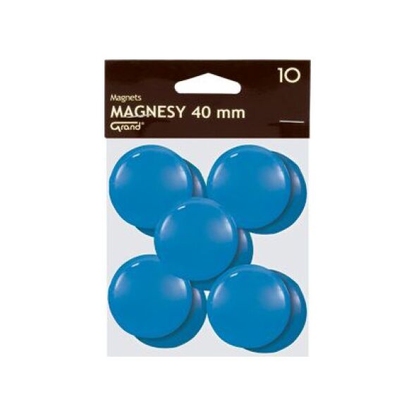 KW Trade Magnesy Grand 40 mm niebieskie op. 10 sztuk 4696911 5903364258757