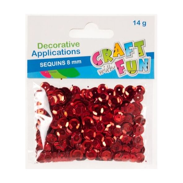 Craft with Fun Cekiny metalc guzik czerwone 8mm (384020) 4784401 5902643641938
