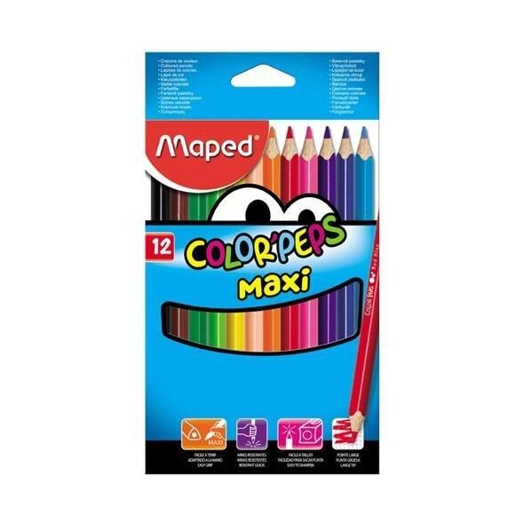 Maped Kredki Colorpeps maxi trójkatne 12 kolorów MAPED 4805401 3154148340102