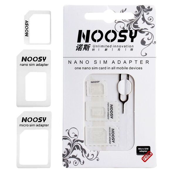 GSM City ADAPTER KARTY SIM MICRO SIM NANO SIM 3W1 + KLUCZYK BIAŁY 4894618 758399853898