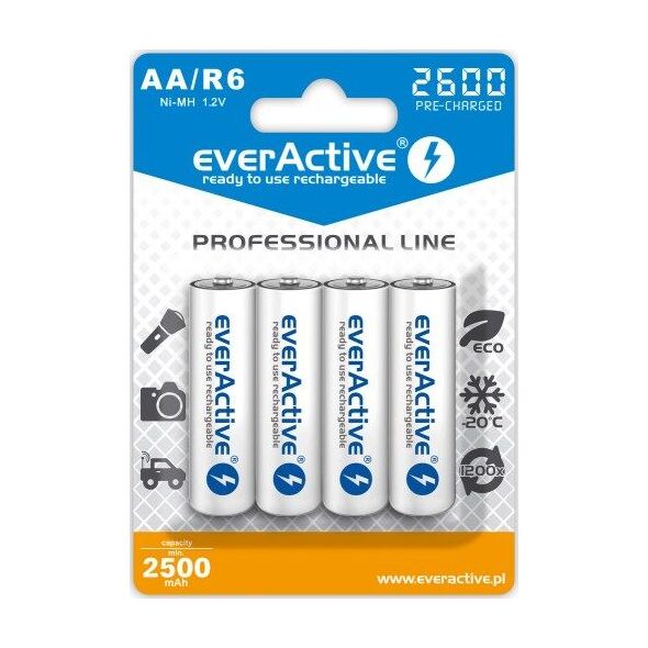 EverActive Akumulator Professional Line AA / R6 2600mAh 4 szt. 4999808 5902020523383