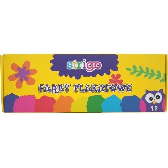 Strigo Farby plakatowe 12 kolorów STRIGO 5039755 6930518939711