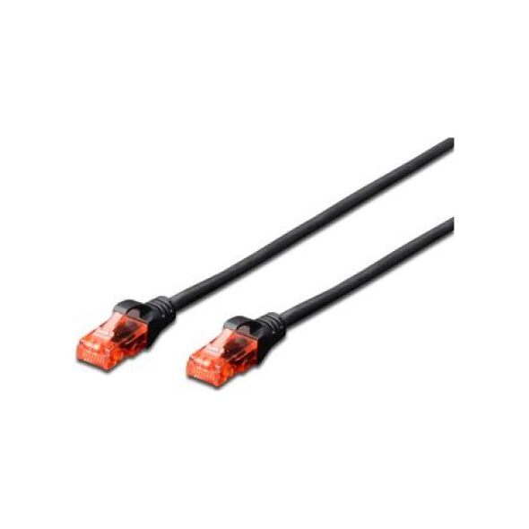 Digitus Patchcord UTP, CAT 6, 0.5m, czarny (DK-1617-005/BL) 5302566 4016032387626