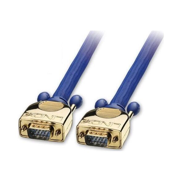 Kabel Lindy D-Sub (VGA) - D-Sub (VGA) 0.5m niebieski (37743) 5352765 4002888377430