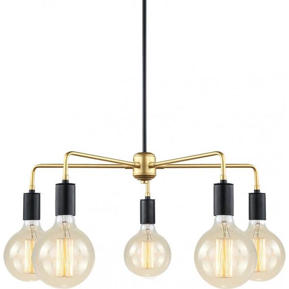 Lampa wisząca Italux Malene industrial złoty  (MDM3386/5 BK+GD) 5630769 5900644434665