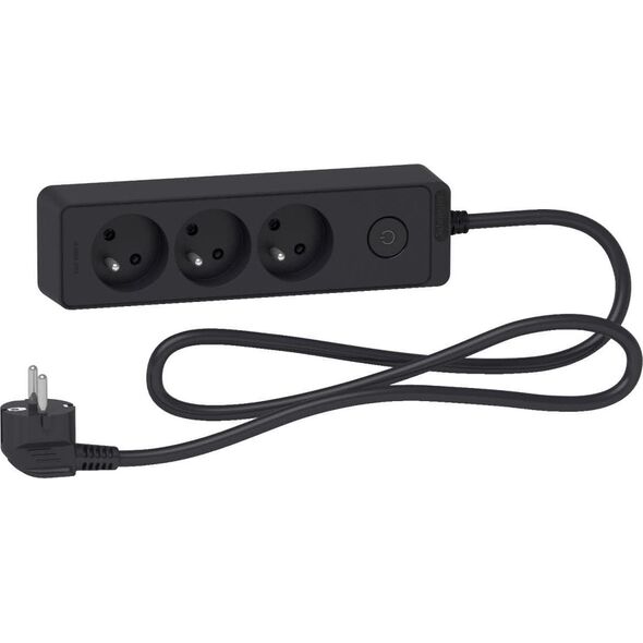 Listwa zasilająca Schneider Electric Odace przeciwprzepięciowa 3 gniazda 1.5 m czarna (ST9331B) 5963625 3606489493721