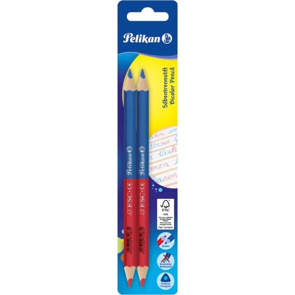 Pelikan Kredki dwustronne czerwono-niebieskie 2szt 6019828 4012700811110