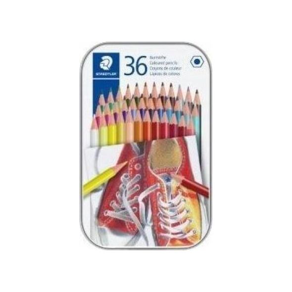 Staedtler Kredki sześciokątne 36 kolorów metalowe opakowanie 6019843 4007817048306