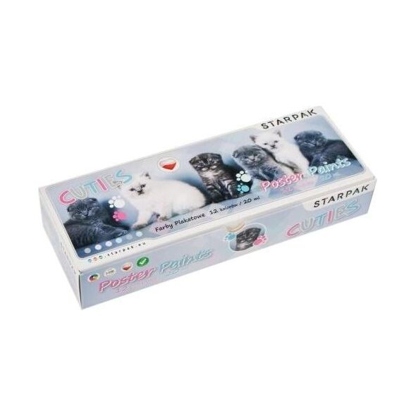 Starpak Farby plakatowe 12kol/20ml Cuties koty 6112884 5903246459203