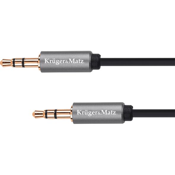 Kabel Kruger&Matz Jack 3.5mm - Jack 3.5mm 1.8m srebrny (KM1227) 6228115 5901890033237