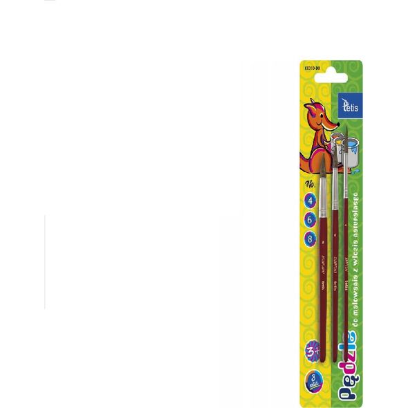 Tetis Pędzle okrągłe (rozm4,6,8) na blistrze 3szt. TETIS 6296775 5903242100017