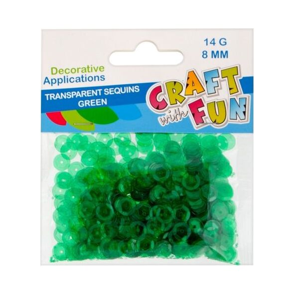 Craft with Fun CF CEKINY TRANSPARENT GUZIK 8MM ZIELONY 40/400 6301223 5903246461374