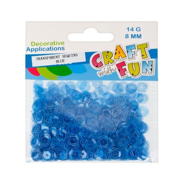 Craft with Fun CF CEKINY TRANSPARENT 8MM NIEBIESKI 40/400 6301224 5903246461350