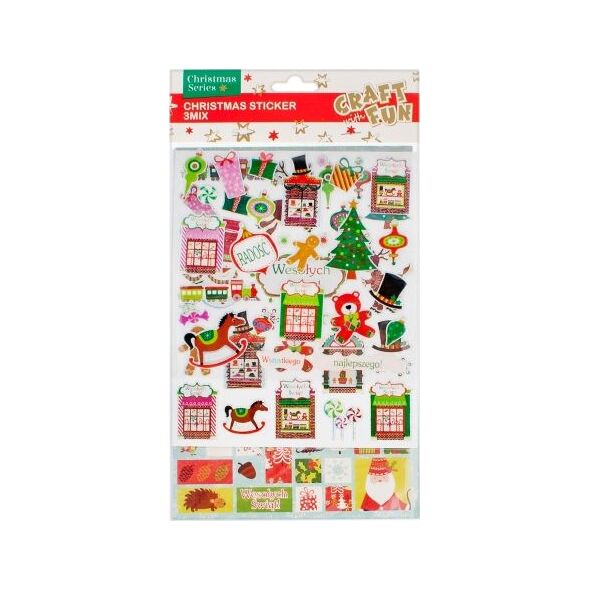 Craft with Fun CF OZDOBA BN NAKLEJKI 3MIX 17X29 PBH 12/288 6302507 5902643699434