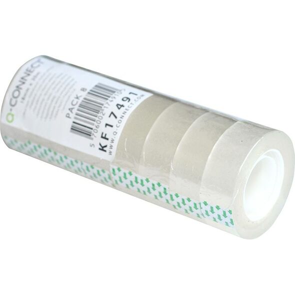 QConnect Taśma biurowa 18mm x 30m transparentna 8 szt 6331093 5706002174910