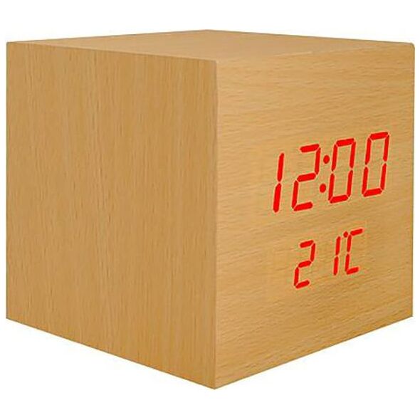Radiobudzik LTC Zegarek budzik kostka LED z termometrem LXLTC04 6379783 5902270730647
