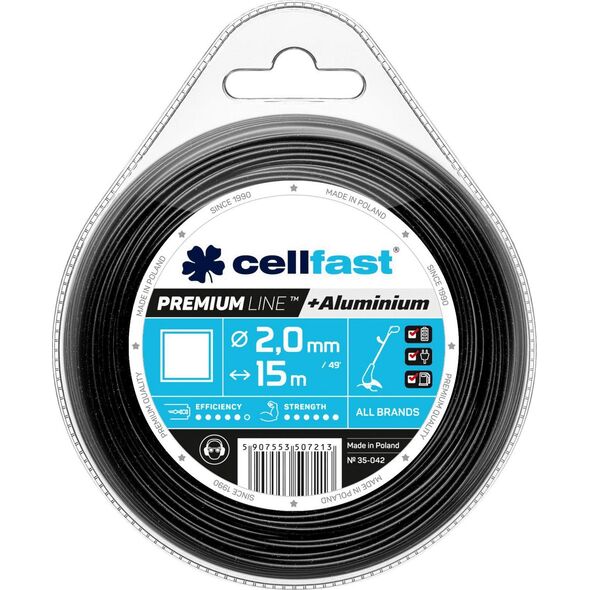 Cellfast żyłka tnąca premium 2,0mm/15m kwadrat (35-042) 6411344 5907553507213