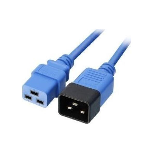 Kabel zasilający Lindy Lindy IEC-Netzverlängerung C19 auf C20 blau 1m extern bulk 6414530 4002888301206