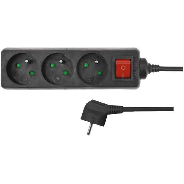 Listwa zasilająca AWTools 3 gniazda 5 m czarna (AW24687) 6416275 5903041037415