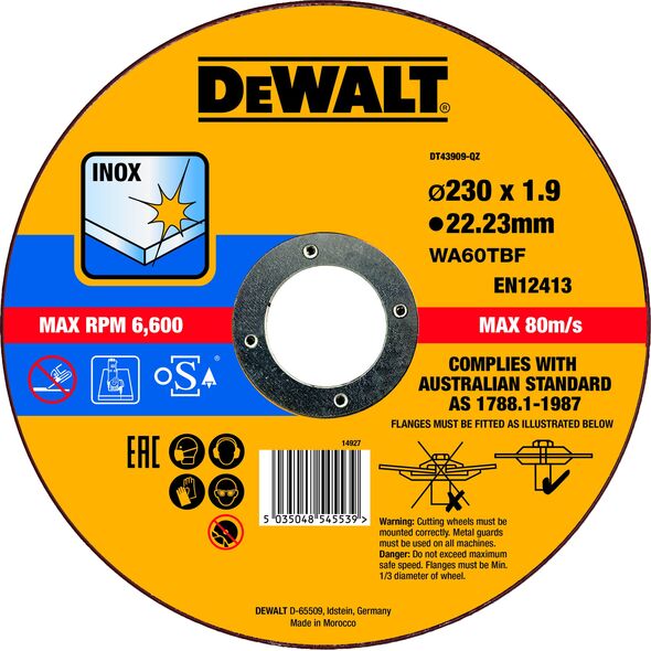 Dewalt tarcza metal 230x1,9mm (DT43909-QZ) 6420764 5035048545539