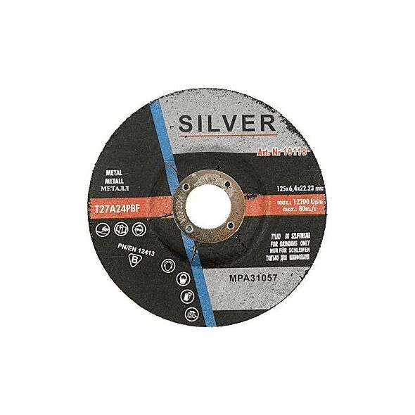 Tarcza do szlifowania metalu 125 x 6,4 x 22,2mm Silver (10118) 6420866 5907589360059