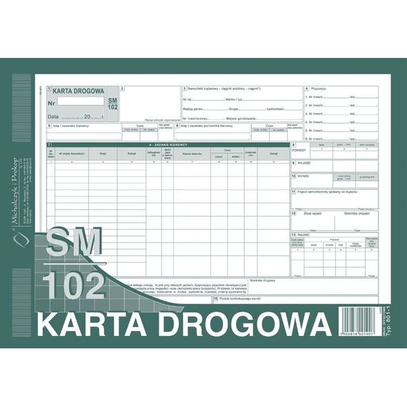Michalczyk & Prokop Karta drogowa A4 samochody cięzar. 801-1-N numerowana 6425183 5906858003857